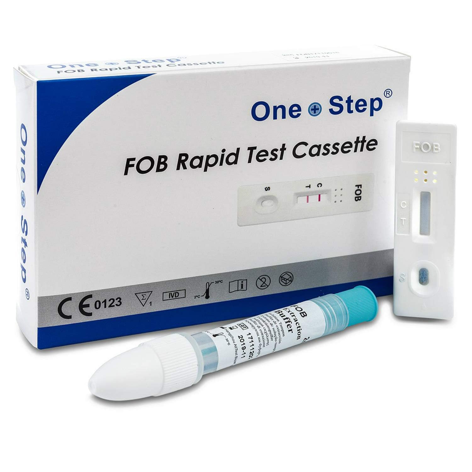One Step Bowel Test, 1 Test Pack, Colon Faecal Screening Test Kit, Occult Blood in Stools Home Testing, Potential Gastrointestinal Concerns, Home Bowel (FOB) Health Check