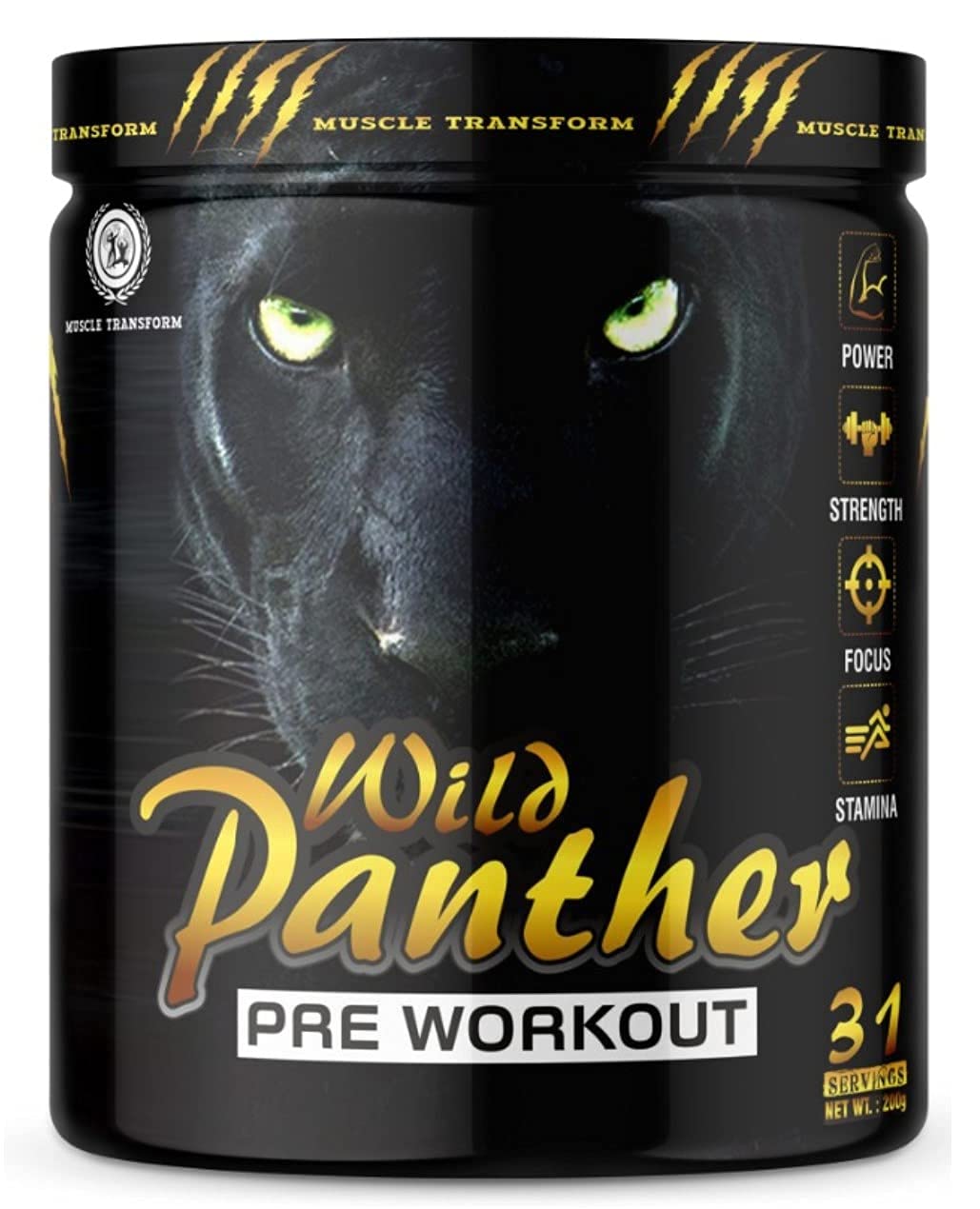 Wild Panther Hardcore Pre-Workout Supplement with Creatine Monohydrate, Arginine AAKG, Beta-Alanine, Powerful, Explosive & Intense Muscle Pump | Lean Muscles Building | Strength | Mental Focus | Energy | Next Generation Preworkout Formulation Caffeinated - For Men & Women [31 Servings - Mix Berries]