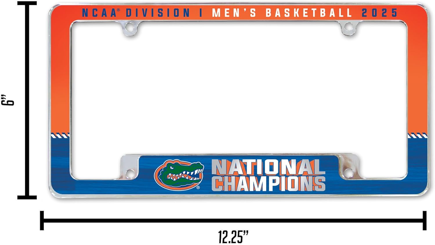Rico Industries NCAA Florida Gators 2025 Men's Basketball National Champions 12" x 6" Chrome All Over Automotive License Plate Frame for Car/Truck/SUV - Image 5
