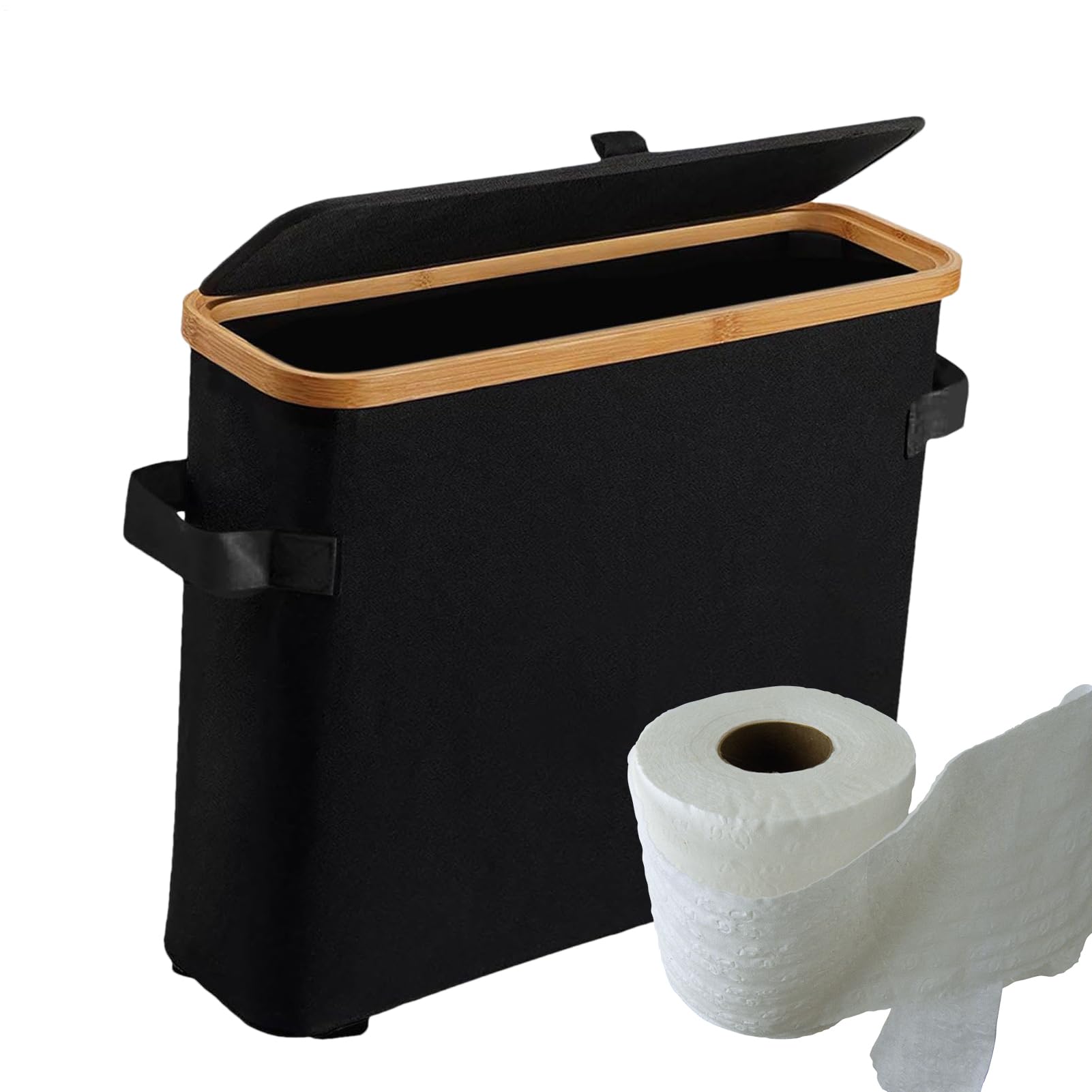Organizador de baño gris moderno y elegante con tapa protectora