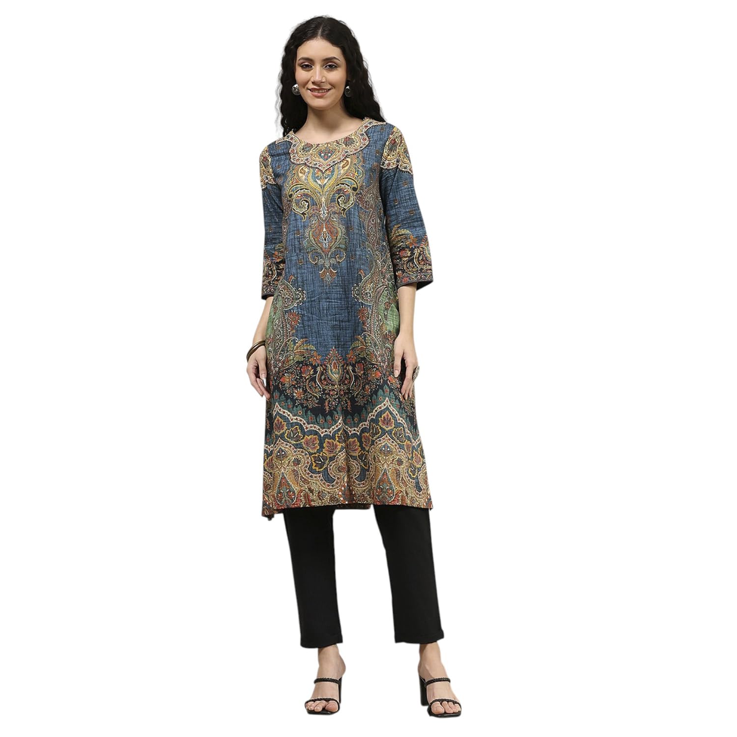 biba Women's Cotton Printed Straight Kurta-picture-12
