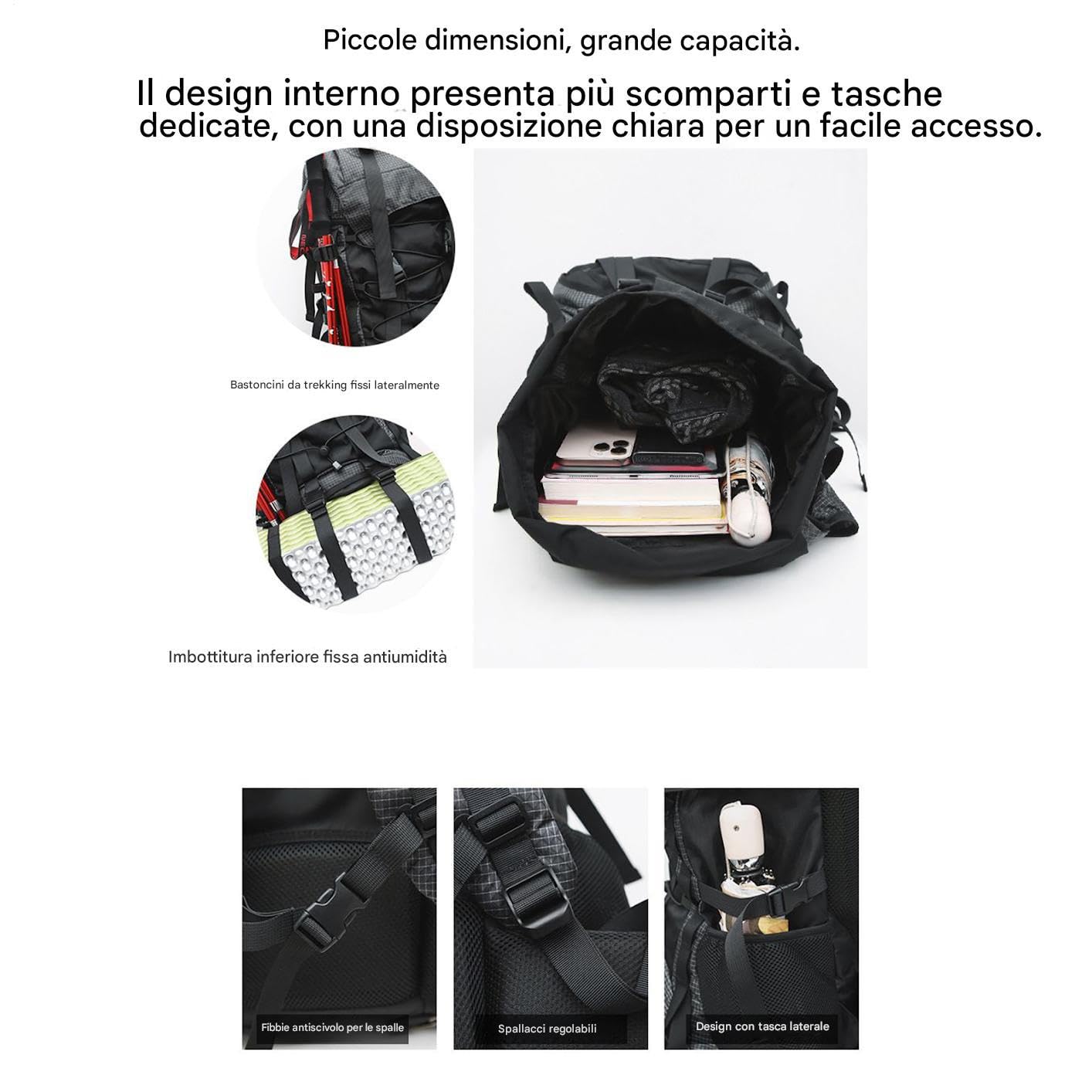 Plecaki Turystyczne Ze Stelażem Wewnętrznym 60L wodoodporny survivalowy | Wodoodporna Torba Biwakowa Do podróży, kempingu, trekkingu, sportów outdoorowych, fitnessu, kolarstw