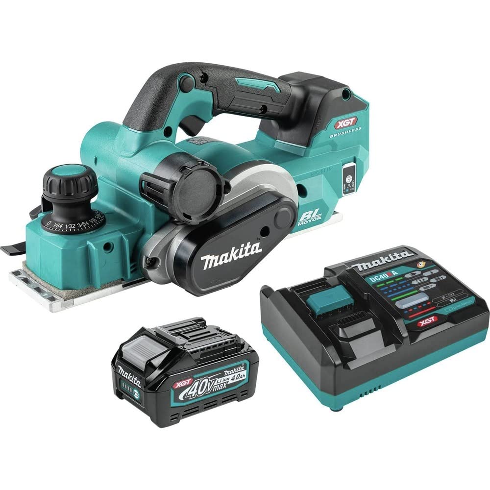 Makita GPK01M1, rabot sans fil 40 V max XGT, 8,6 cm, compatible AWS