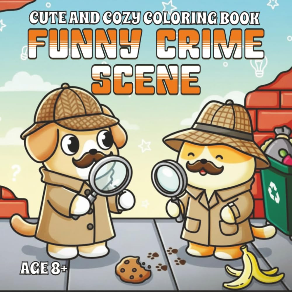 Funny crime scene Coloring book for kids and adults: Hilarious detective and crime scenes to color - cute and cozy