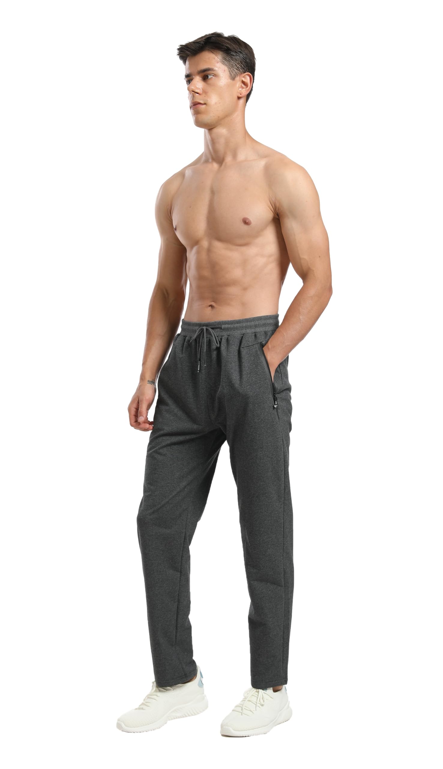 HCSS Jogging Homme Survêtement Pantalon Sport Décontracté de Ceinture Elastique Poche Zippée