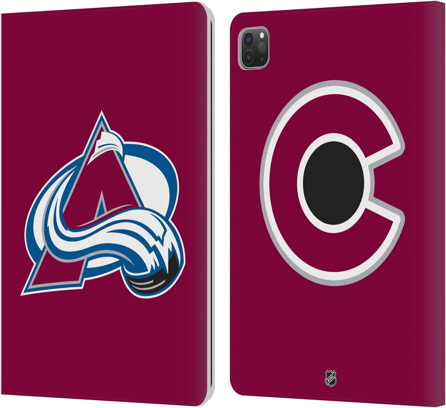 Head Case Designs Officially Licensed NHL Plain Colorado Avalanche Leather Wallet Case Compatible with Apple iPad Pro 11 2020/2021 / 2022