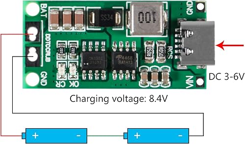 Miniatura 3 de AITIAO 2 unids 2S 4A Tipo-C USB Li-ion Batería de carga de la placa de protección de carga Boost módulo de carga DC 8.4V 12.6V 16.8V