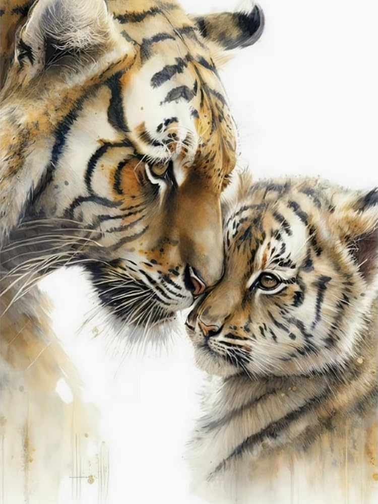 GLTEYACO Embroidery Cross Stitch Kit Tiger 11CT Stamped Cross Stitch Kits DIY Adult Beginners for Pre-Printed Needlepoint Crafts 40x50 cm