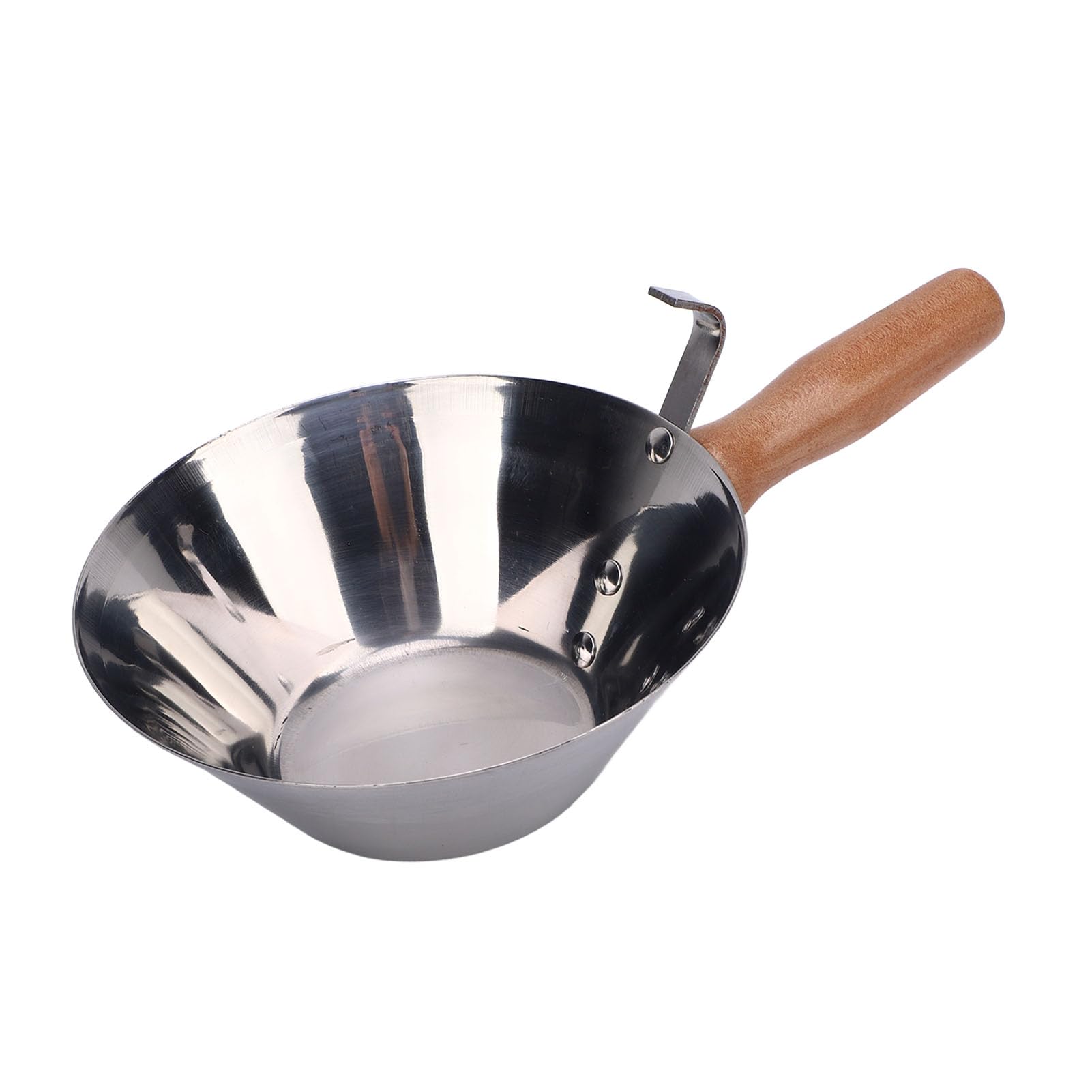 Stainless Steel Mud Pans with Wood Handle, Heavy Duty Drywalls Plaster Mud Pans Scraping Scoops for Plastering Tools, Plastering Bowl Multifunctional