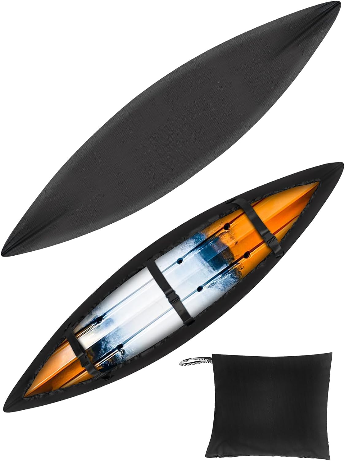 ZONRUNZ 600D Kayak Cover Canoe Storage Dust Cover Kayak Storage Cover UV Protection