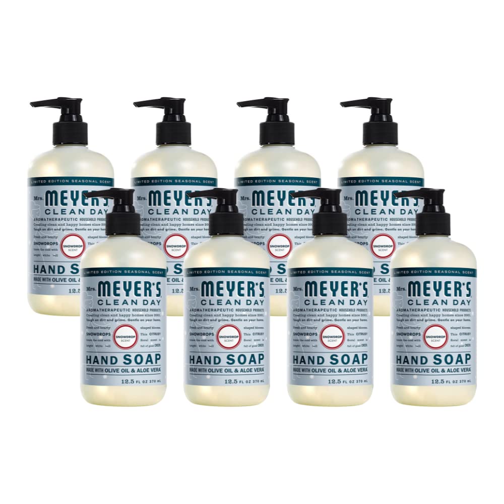 Mrs. MEYER'S CLEAN DAY Liquid Hand Soap, Snow Drop 12.5 Fl Oz (Pack of 8)
