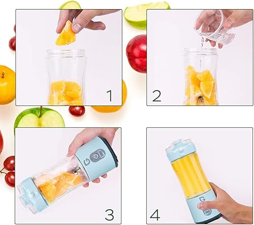 Miniatura 5 de Licuadora portátil, licuadoras de batidos, licuadora de tamaño personal recargable por USB, licuadora de batidos y batidos, taza de exprimidor de