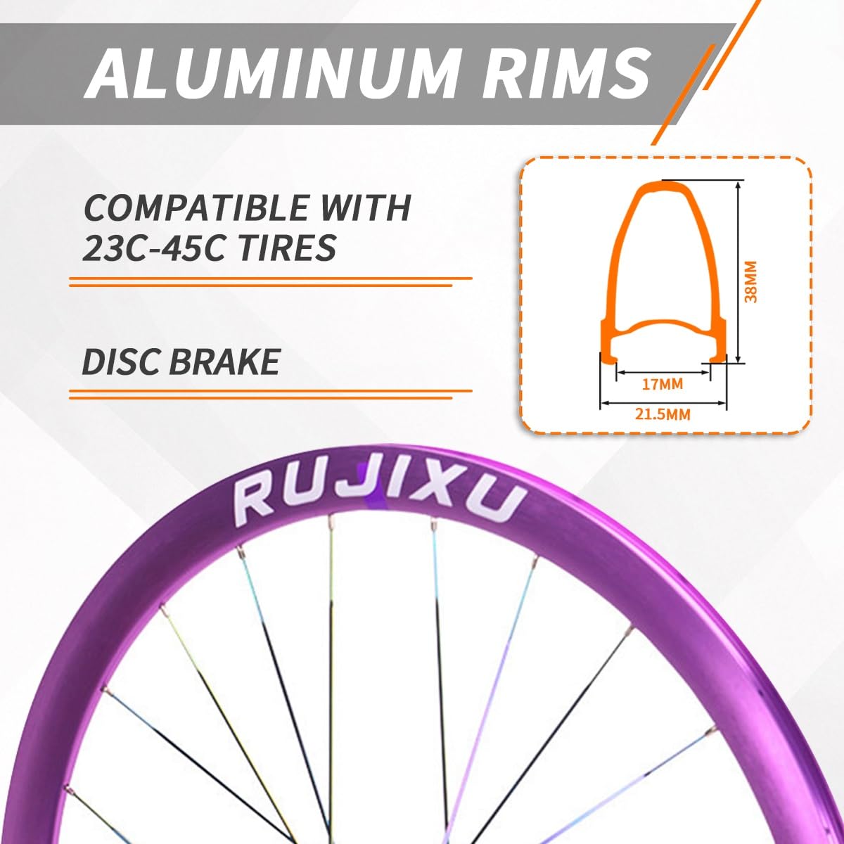 Straßenfahrrad-Laufradsatz 700C Scheibenbremse Fahrradfelge Aluminiumlegierung Felgen Steckachse 12 * 100mm/12 * 142mm Clincher-Räder 23-45C for 8-12-Gang-Kassetten