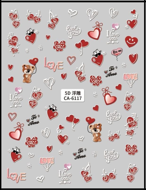 Nail It! 5D Self-Adhesive Nail Art Stickers - Love 6117-picture-34