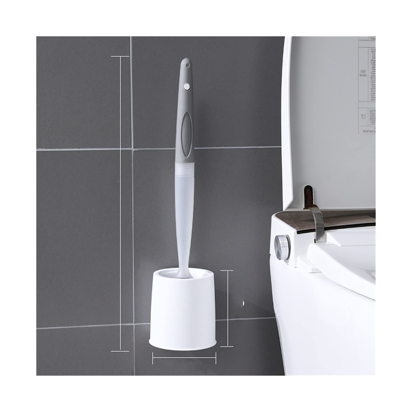 DAHDXD Silicone Toilet Brush Clean Without Dead Corners Punch-Free Wall-Mounted Cleaning Brush Bathroom Accessories (Color : Weiß)