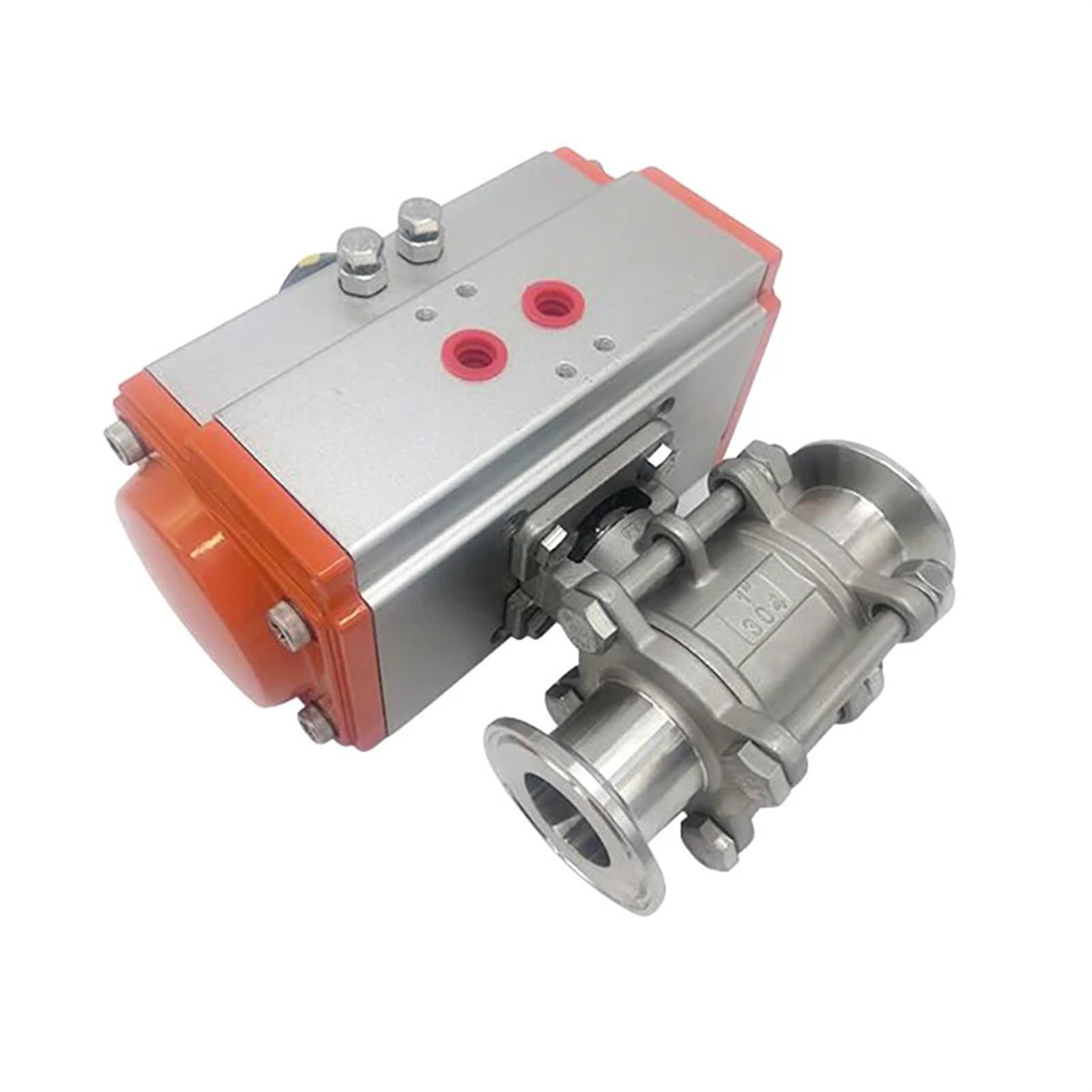 Cxfcihft One Color Dn20 Stainless Steel Three Piece High Platform Ball Valve Tri Clamp Ferrule Type Ball Valve Double Acting Cylinder