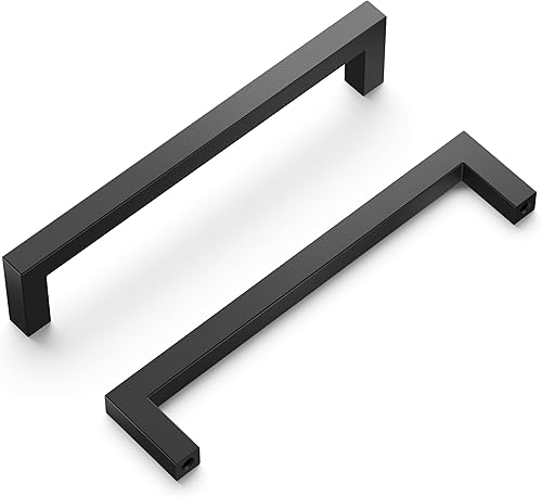 NEIKO Heritage Designs - Tirador contemporáneo de 5-116 pulgadas de centro a centro, acabado negro mate (paquete de 10)