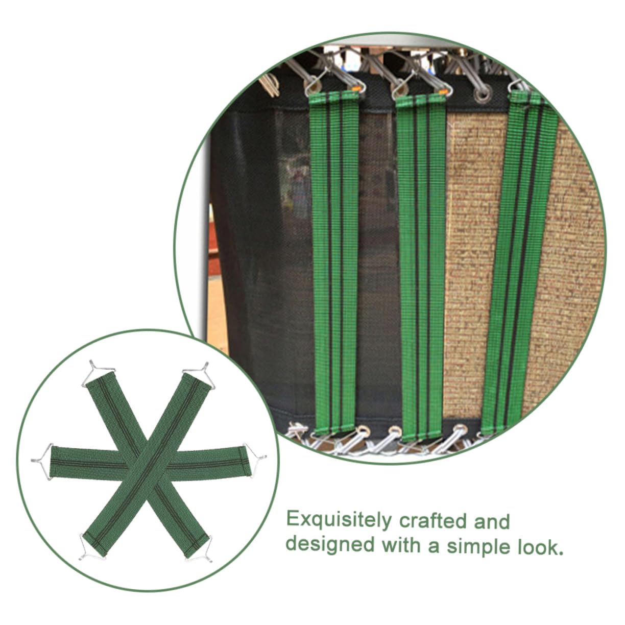MERRYHAPY 3pezzi Cinghie Rinforzate Sostituzione Poltrona Lounge Verde Accessori Riparazione Facili Da Installare Per Sedie Da Balcone e Patio Fasce Elastiche Anti-rottura Per Prolungare Dur