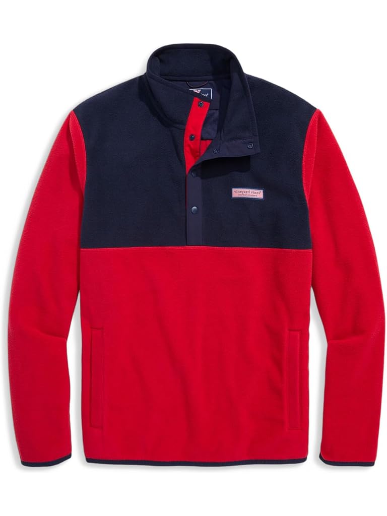 Red Vineyard Vines Harbor Fleece Quarter-Snap