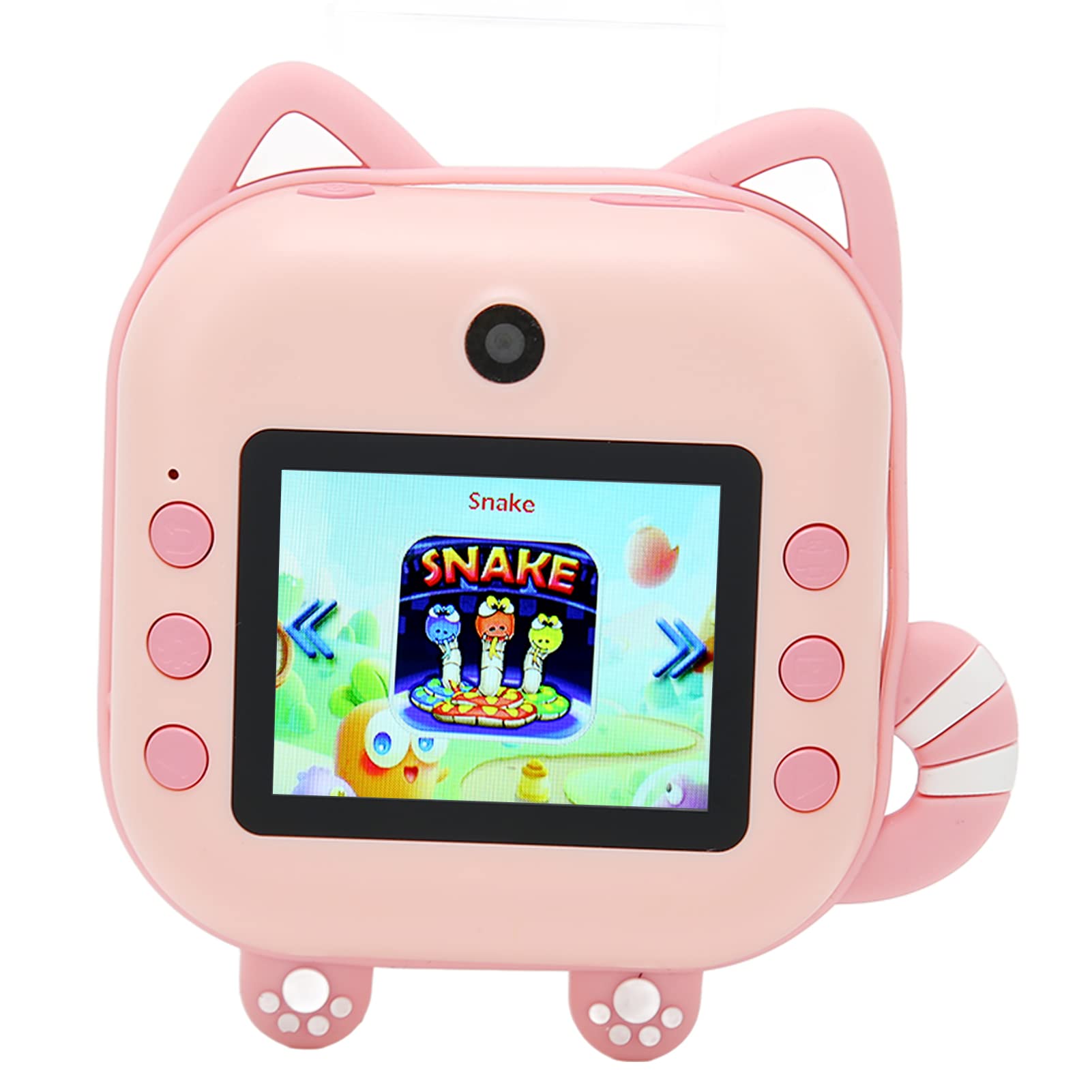 kids instant print camera, paper printed camera, 2.4" 1080p hd ips screen, digital selfie video camera, 48mp digital zoom 8x kids thermal print (pink)