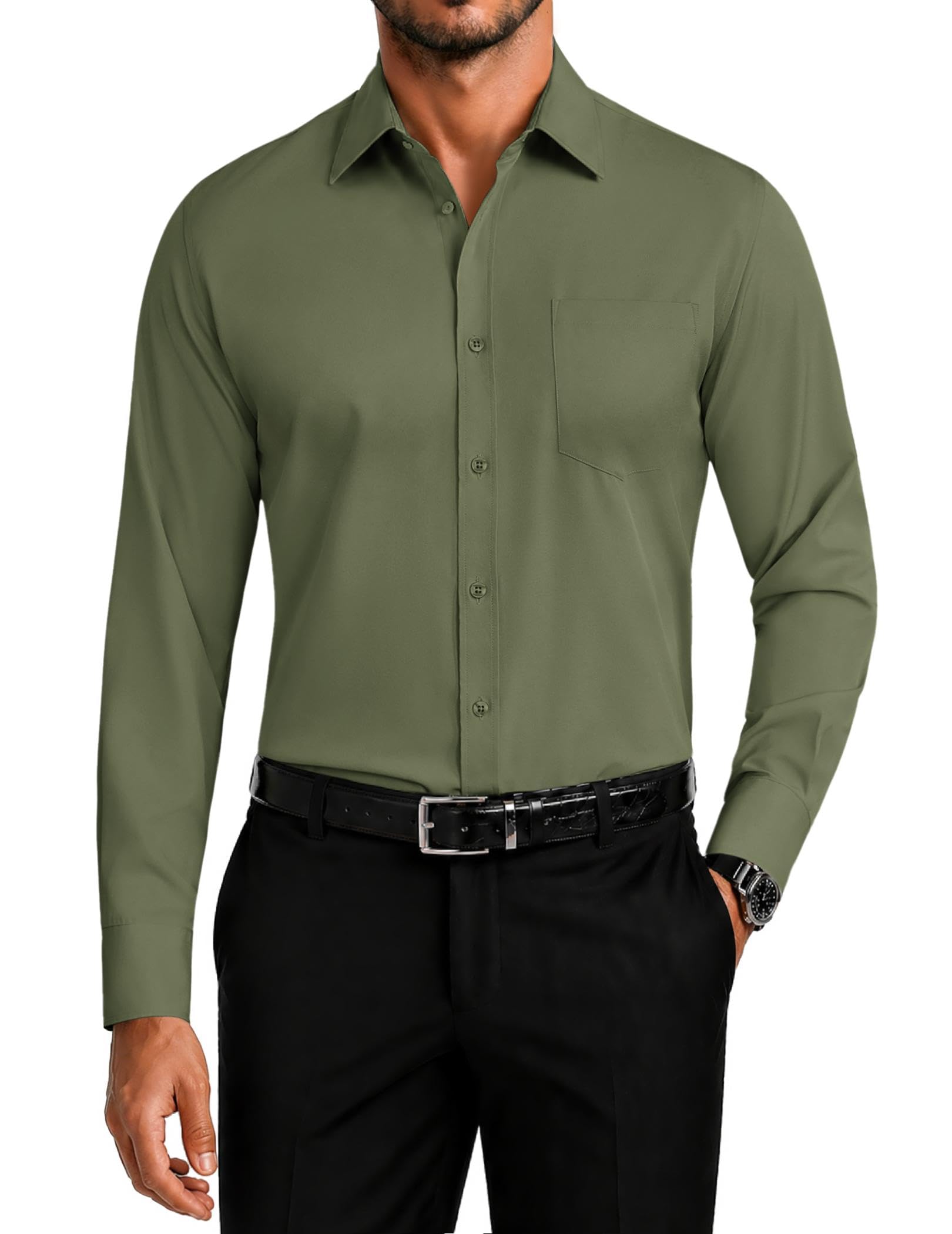 COOFANDY Mens Wrinkle Free Long Sleeve Button Down Shirt