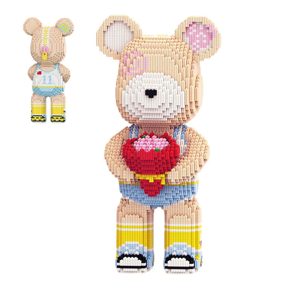 Amazon.com: DAHONPA Flower Love Bear Micro Building Blocks Set