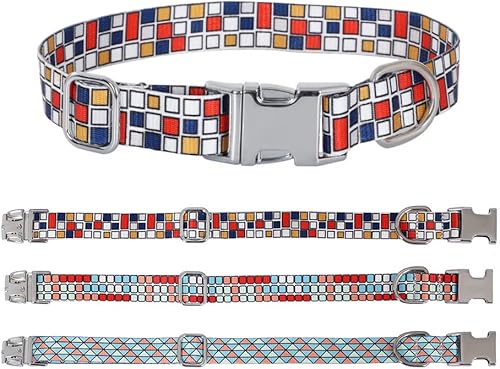 Miniatura 9 de JIATOOYI Collar de perro con hebilla de metal para mascotas, collar de gato de lindos colores, ajustable, transpirable, suave, adecuado para perros