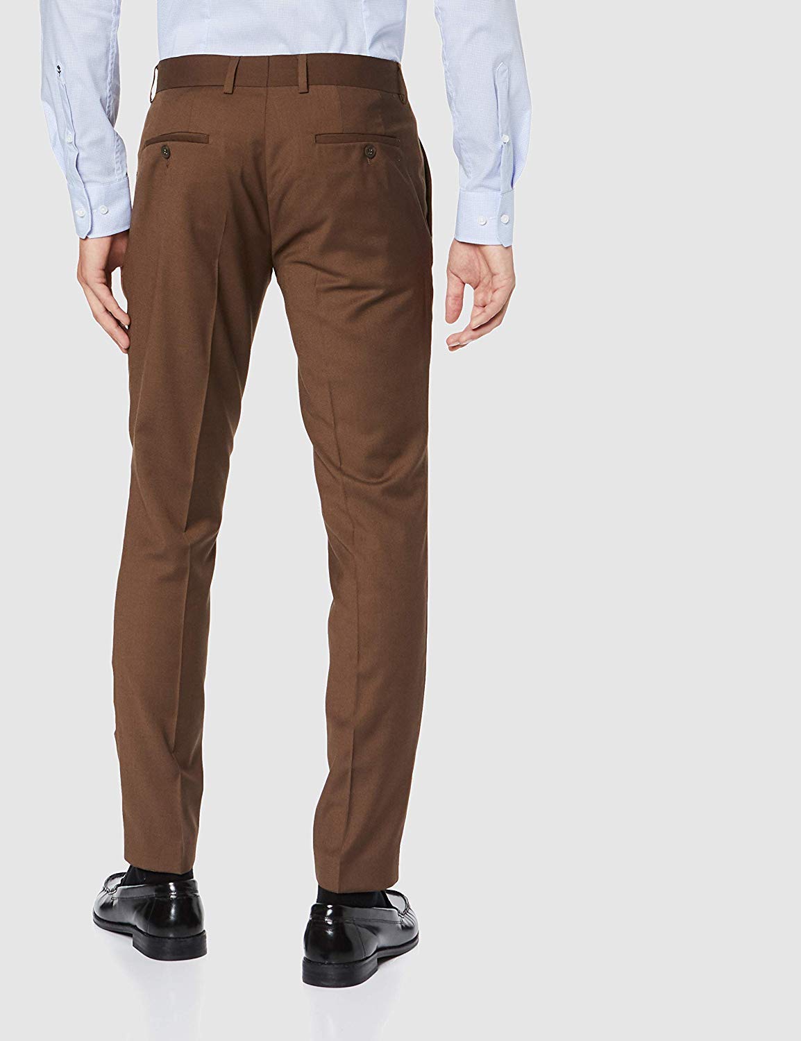 HOTK Uomo Abito da Cerimonia Nuziale con Risvolto Classico Attillato Slim Fit a Due Pezzi Marrone