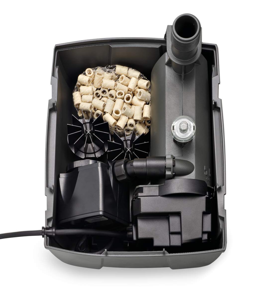 OASE 70234 Filtral UVC Clarifier 3000 - filtro subacuático negro adecuado para estanques de hasta 3 m³, incl. 3 accesorios de fuente para diferentes variantes de juegos de agua