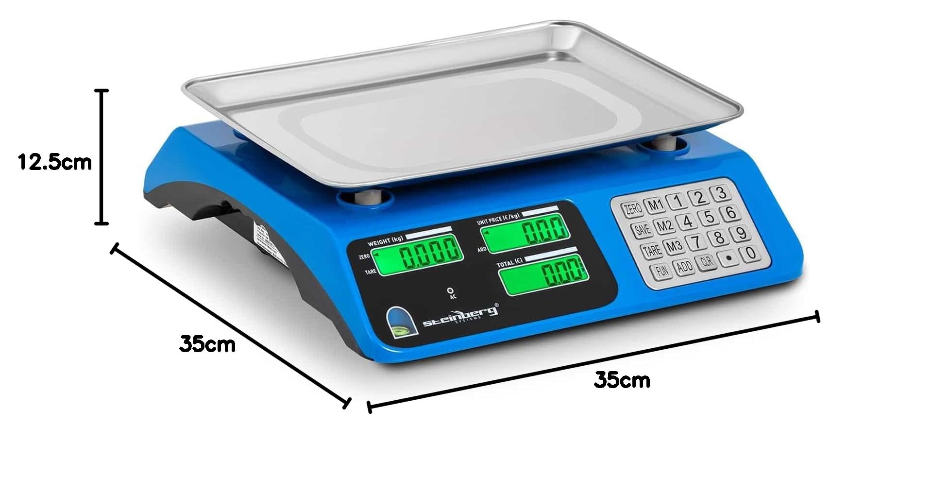 Steinberg Systems Balanza De Control Báscula Para Almacén SBS-PW-402CDS (40 kg / 2 g, Pantalla LCD doble, Borde elevado)