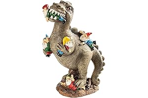 Terrifying T-Rex Devouring Enigmatic Garden Gnomes