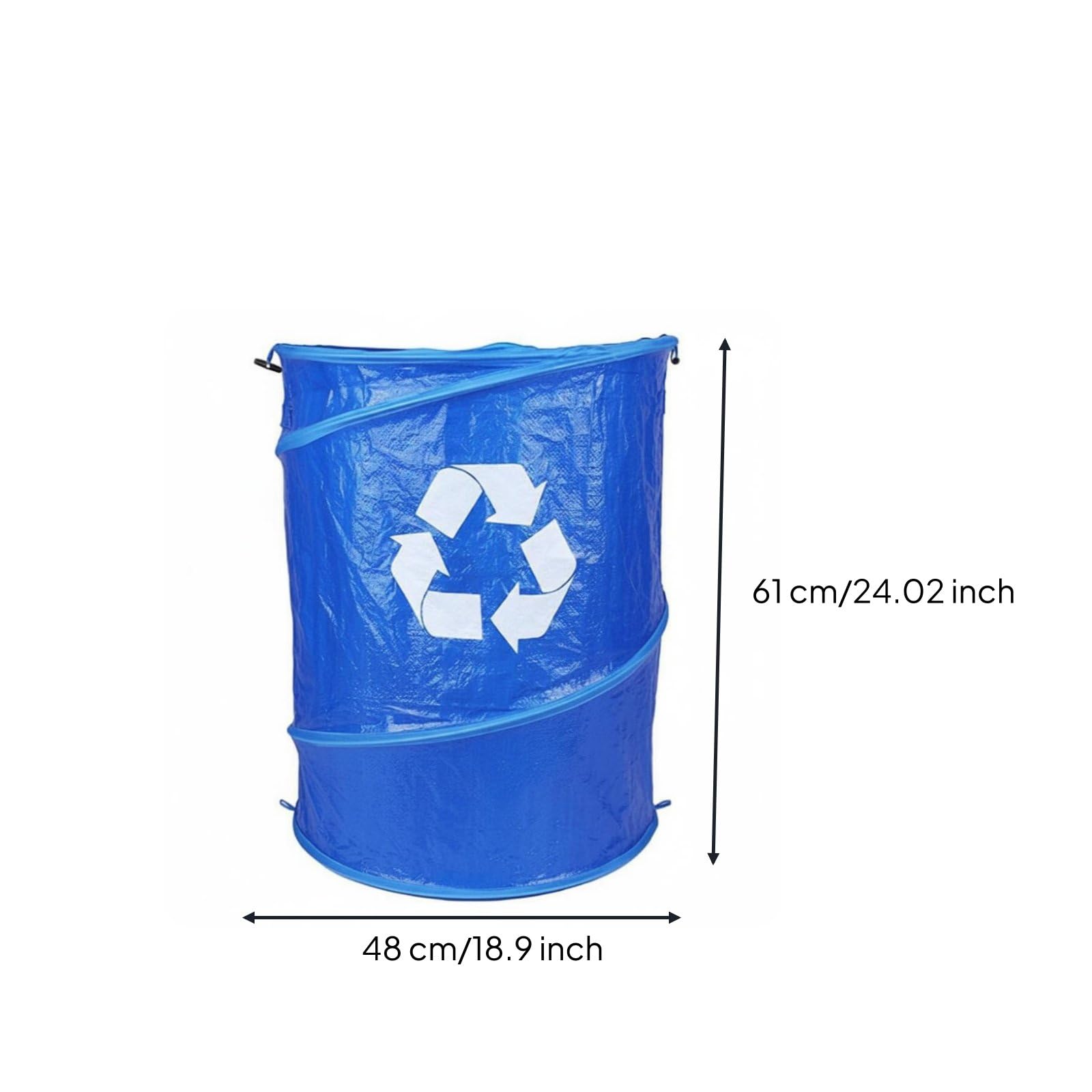 Bidone Sprung Up da Campeggio Apertura Istantanea Cestino da Campeggio Impermeabile Portatile Contenitore Rifiuti Pieghevole per Giardino, Esterno, Blu, Blu, 48X61cm 110 Litri 29 Galloni