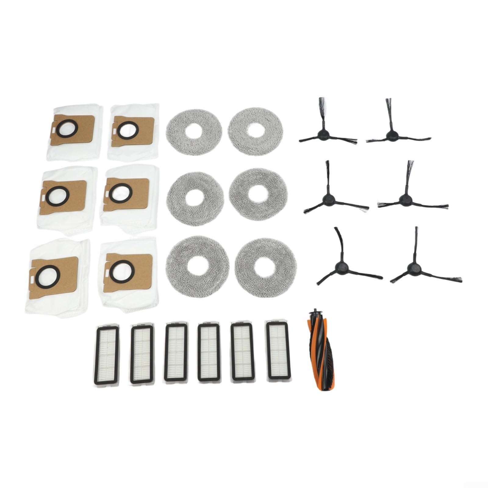 Kit brosse et sacs pour JONR P20 PRO et aspirateur robot t5 Pro, noir blanc