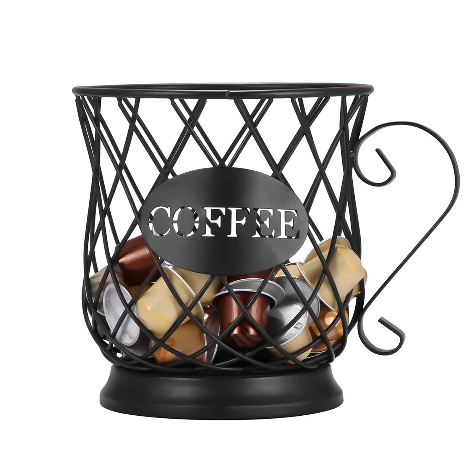 Cestello Per Capsule di Caffè, Contenitore Per Capsule di Caffè, Grande Capacità (65 capsule) a Forma di Tazza Classica Scavata Abbellisci La Tua Cucina