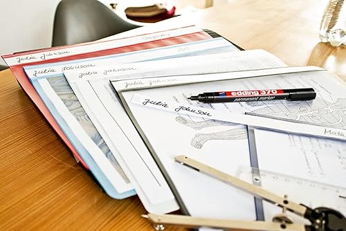 Miniatura 5 de edding 370 marcador permanente - zwart - 10 stiften - fijne ronde punt 0.039 in - watervast, sneldrogend - multi-marker, universele stift - voor