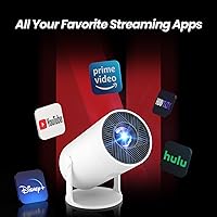 Vista 2 de Mini Proyector con WiFi y Bluetooth, Soporte 4k, Proyector Portátil para Exteriores, Proyector Inteligente con Android, Aplicación Integrada