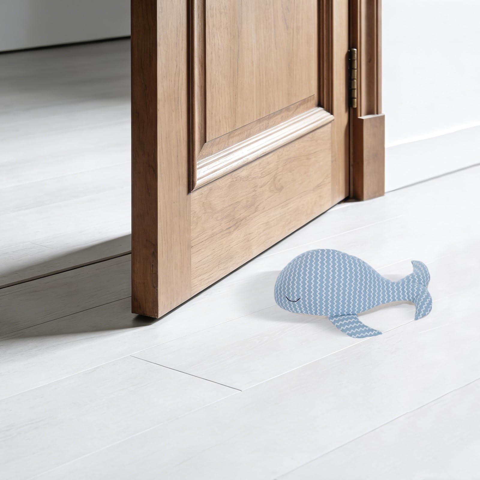 Operitacx Tope de Puerta Forma de Ballena de Tela Azul Oscuro, Bloqueador de Viento Anticolisión Decorativo para Hogar y Oficina, Tope Creativo para Puertas Infantiles y Profesionales