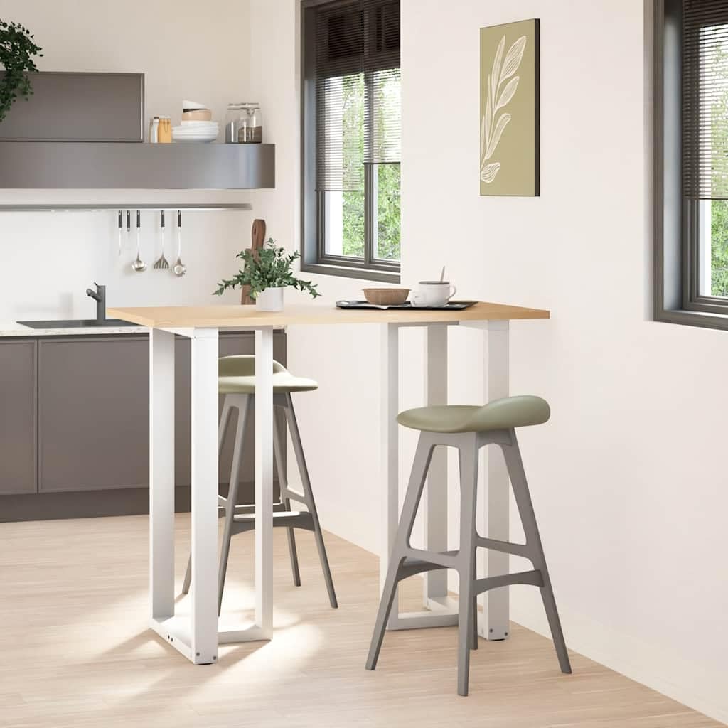 Juego de 2 patas para mesa de bar, en forma de T, patas de mesa de acero con recubrimiento en polvo, patas de mesa ajustables en altura para mesas de bar, 60 x 35 x (110-111) cm, color blanco