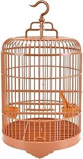 VILLCASE Vintage Bird Cage Decorative Hanging Bird Cage with Feeder, Plastic Round Birdcages House Bird Carrier for Small Birds Parrot Parakeets Finches Cockatiels Canary Cage Bird Cages