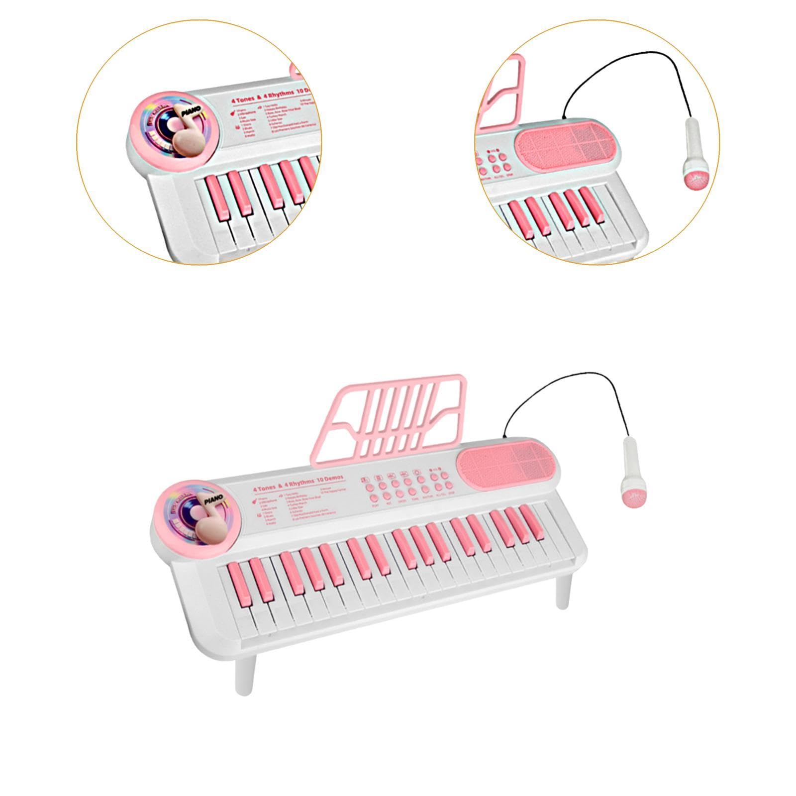Gralara Piano Keyboard Elektronisches Musikspielzeug für Kinder mit 37 Tasten Und Mikrofon Lernklavier Zur Musikalischen Erziehung für Eltern Kind Kommunikati, Weiß