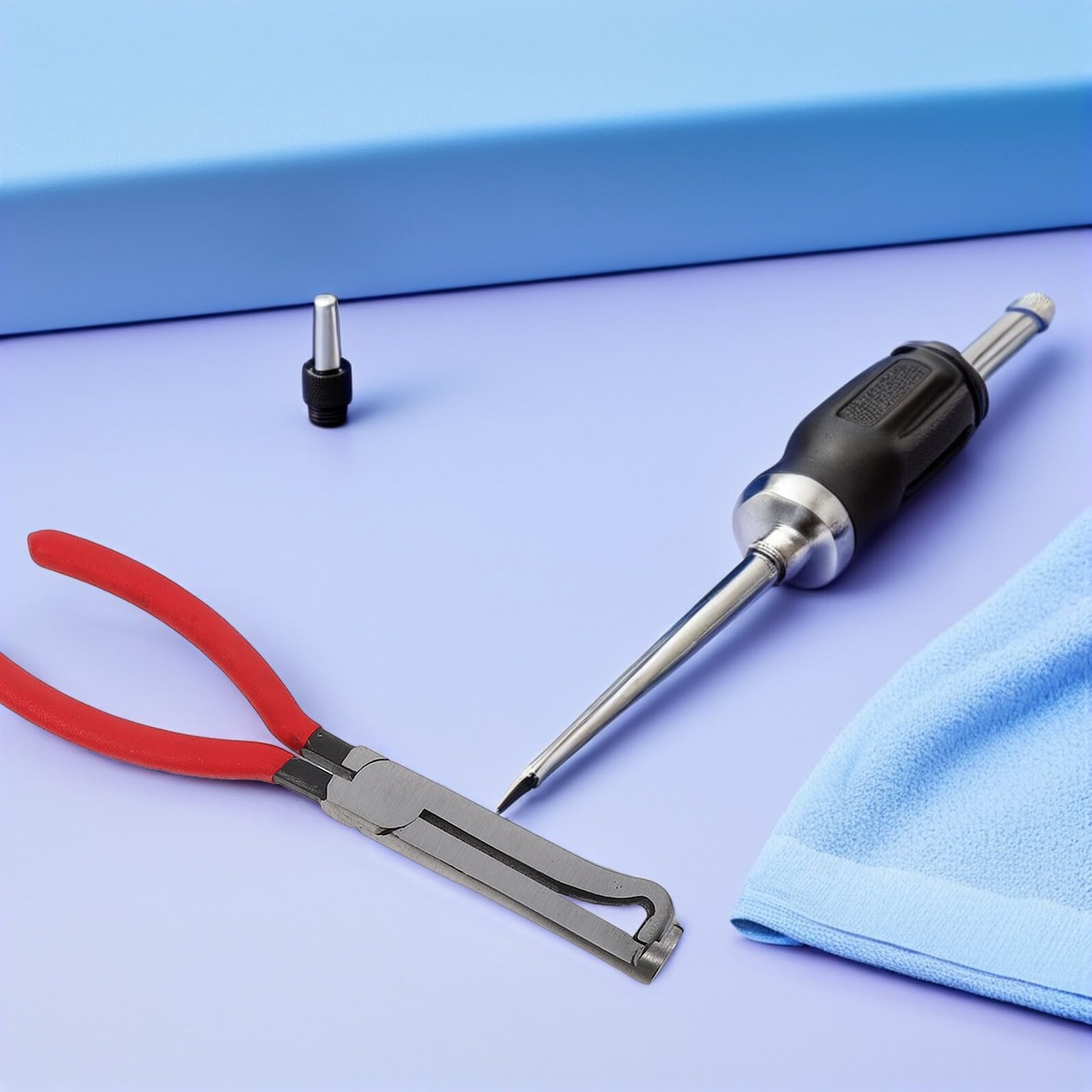 Mikikit Set Pinze Separatrici per Connettori Elettrici e Rimozione Tubi Carburante Auto, Camion e SUV, Strumenti Multifunzione Impugnatura Rossa Ergonomica, Adatti per Lavori in Spazi