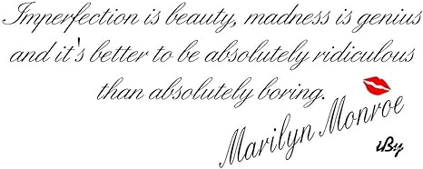 Amazon マリリンモンロー 名言 ウォールステッカー Imperfection 大きい シール ペーパー リビング 寝室 子供 部屋 Iby アイバイ 日本語説明書付 ウォールステッカー オンライン通販