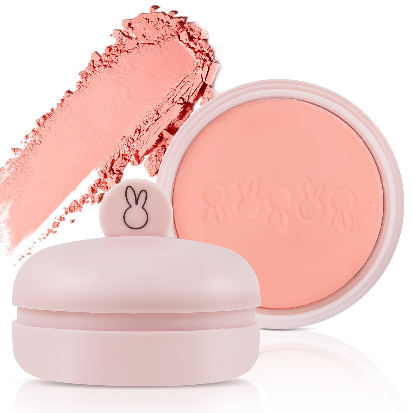 Boobeen Colorete en Polvo Polvo Compacto Polvo Suelto Maquillaje Cara Maquillaje con Puff