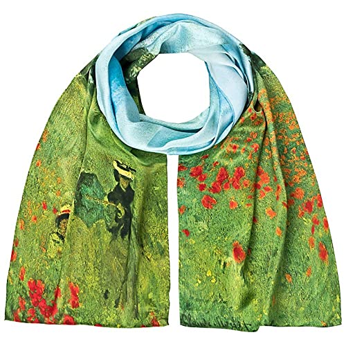 von Lilienfeld® Foulard Soie Claude Monet : Champ de coquelicots Femme Fleur Écharpe Cache-Nez Art