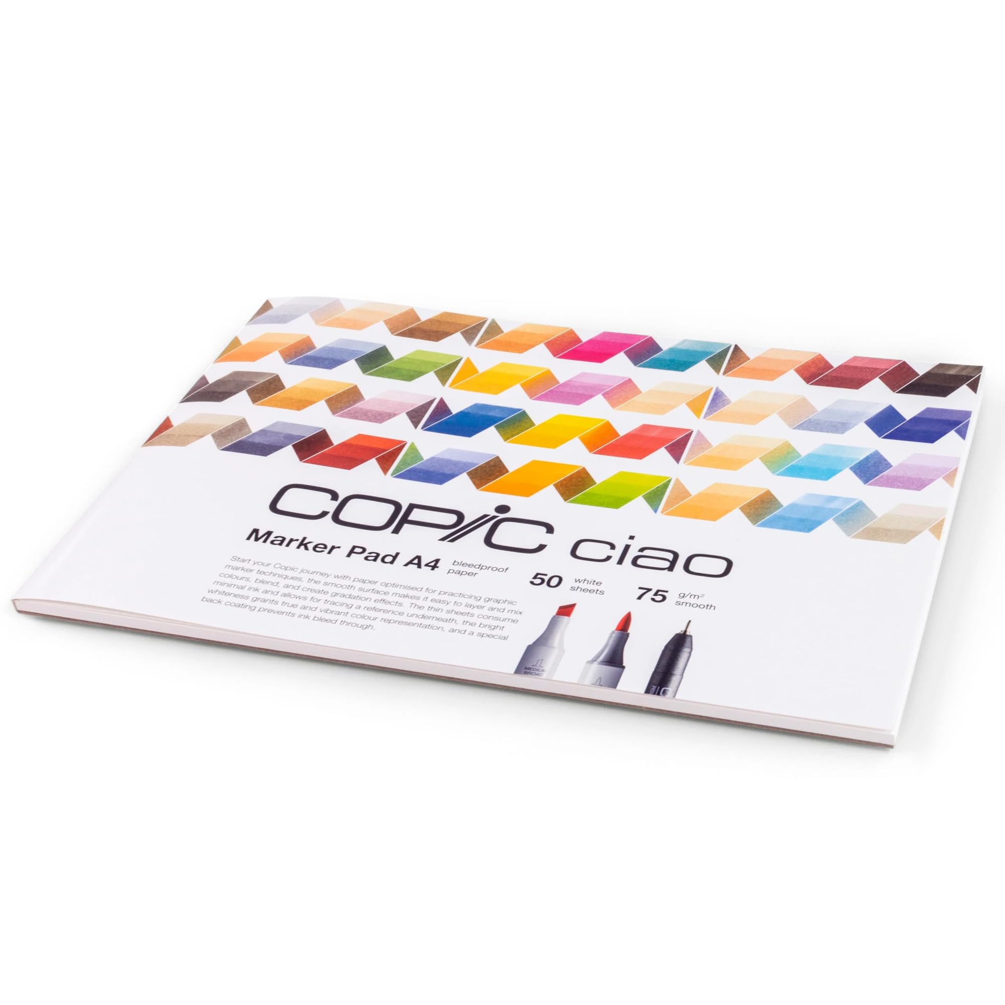 COPIC Ciao Marker Pad, 50 Sheets Marker Paper DIN A4, 75 g/m² Drawing Paper for Copic Markers, Ultra White, Acid-Free, Chlorine-Free