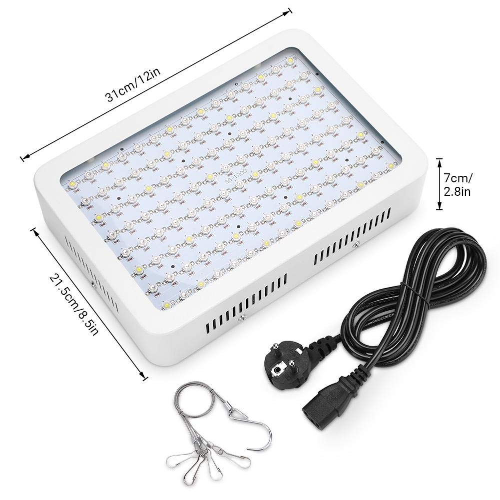 EU 100‑240Vac 1200W Led Plant Grow Light Espectro Completo Interruptores Dobles Luz De Planta para Plantas De Interior Vegetales Y Flores