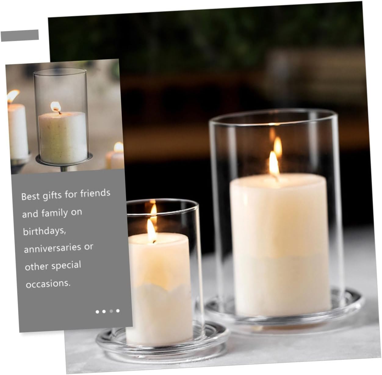 3pcs Glass Candle Chimney Tubes Windproof Candle Protectors for Tealight and Votive for Home Decor and Romantic Settings