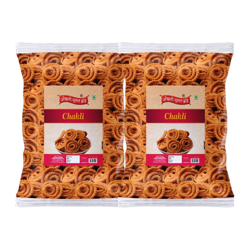 Image of OKHLI MUSAL BRAND Murukku | Travancore-Cochin Chakli Snacks | Bhajni Chakoli Chakli Namkeen Snacks for Foodie Indians | Ready to Eat snacks-Tea Time Chakli | Chakli Diwali Rakhi Snack-350g*2Pack