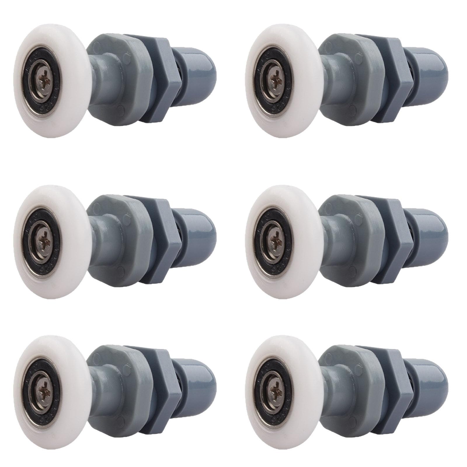 Sliding Shower Door Rollers, 6 Pcs Plastic Runner Wheels for Room Cabin Track, Replacement Pulley Hardware for Bathroom Repair