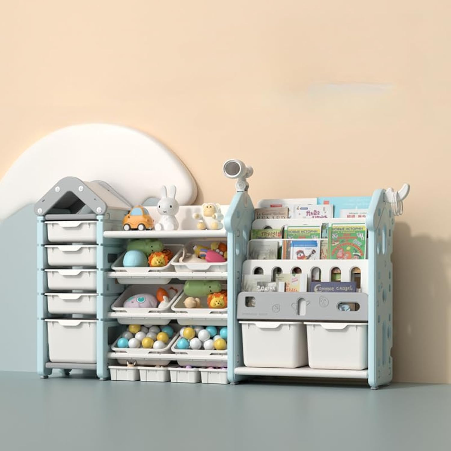 HAOWINS-PAN Floor-to-ceiling Toy Storage Rack Large Capacity Home Baby Locker Magic House Children's Storage Rack